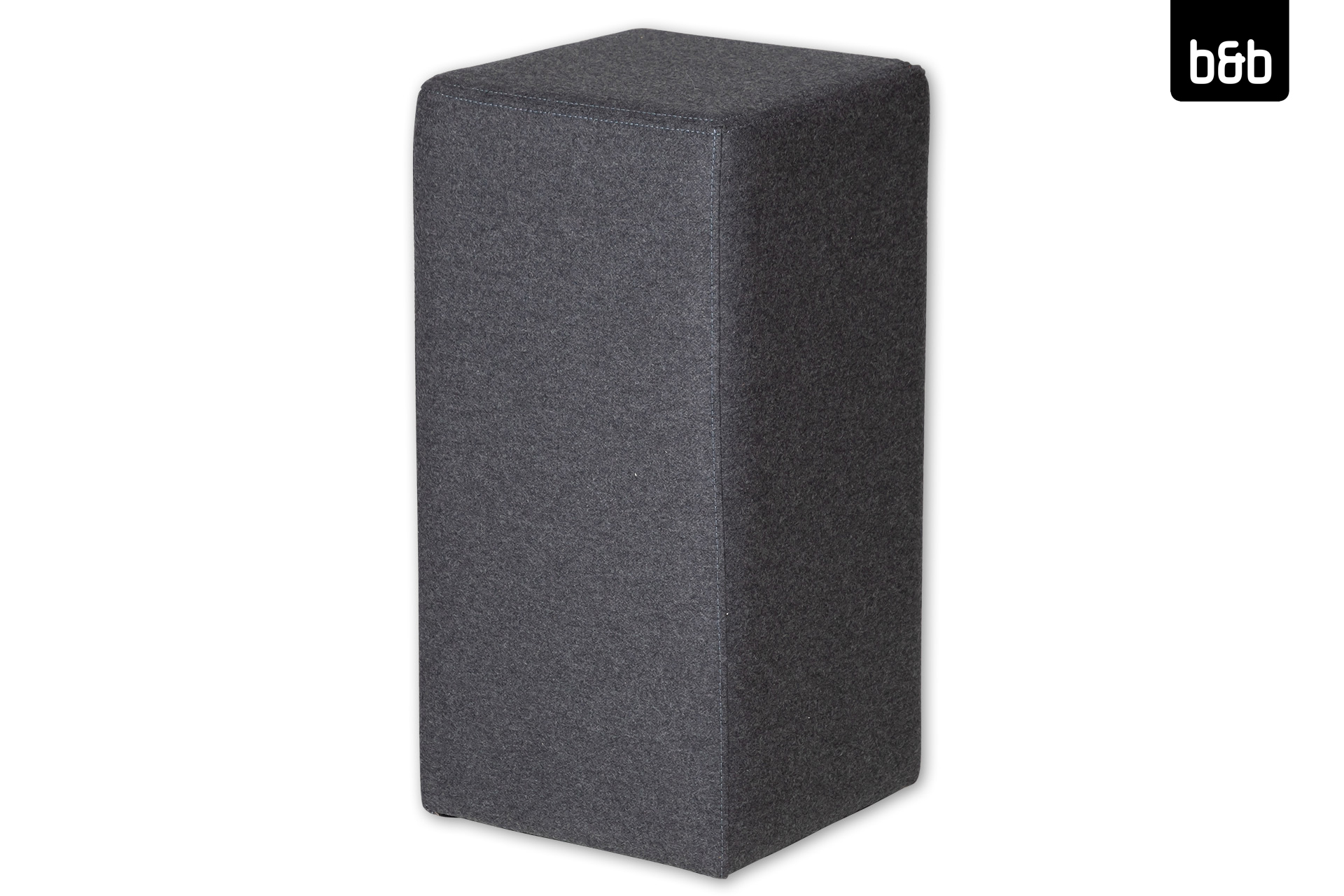 Hocker Pomp, Filz, großgrau / anthrazit