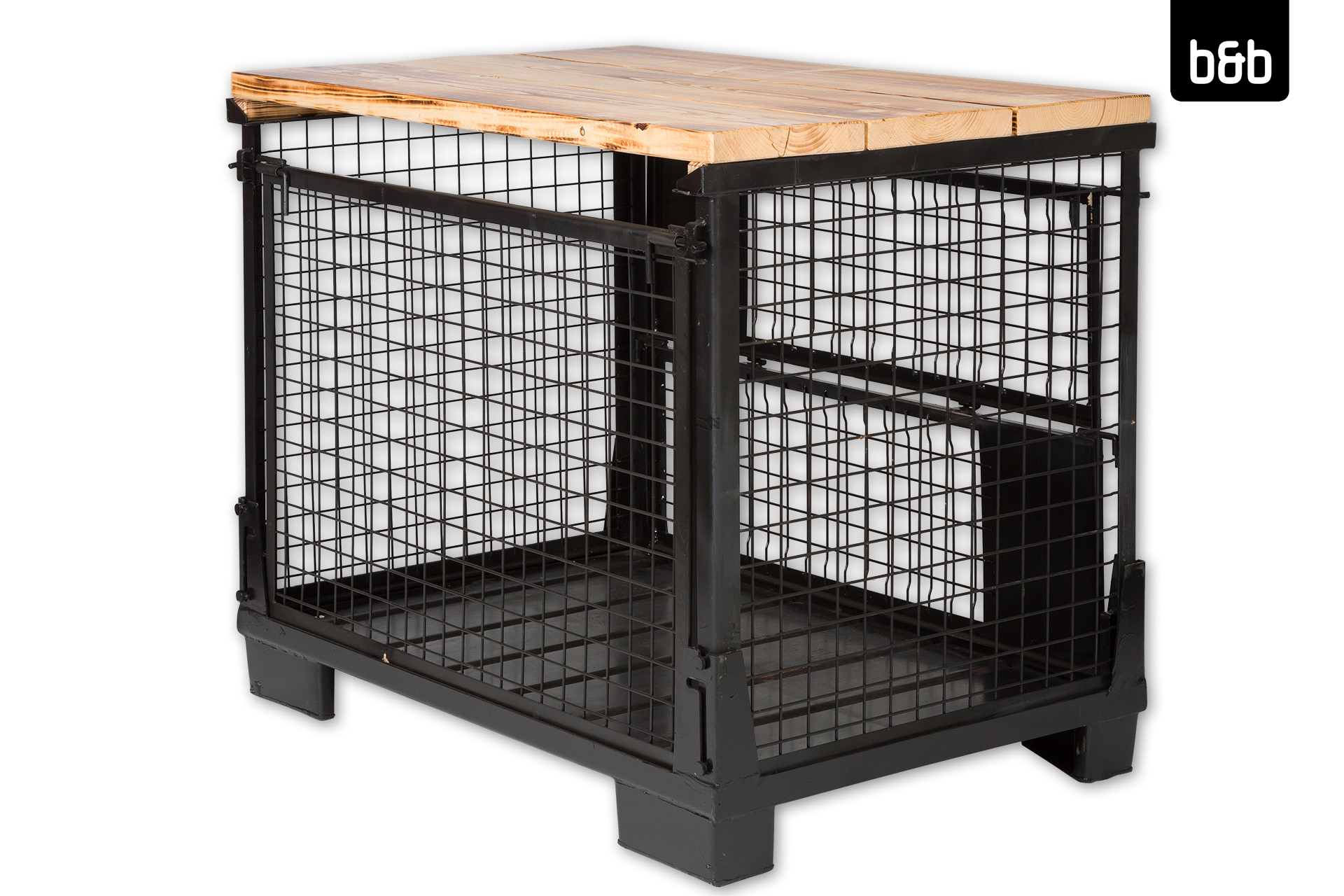 Theke / Buffet Gitterbox mit Vollholzdielen, Rustikal