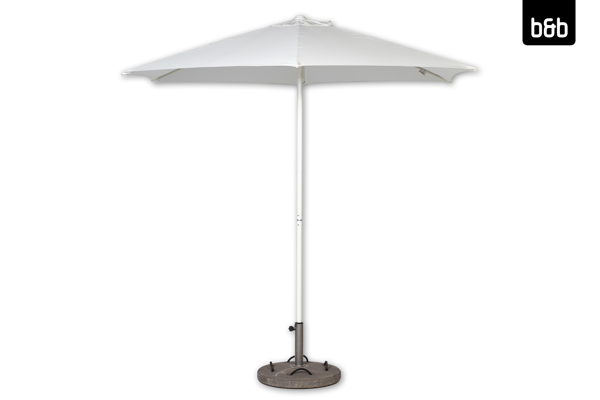 Sonnenschirm Ø270cm, weiß inkl. Ständer (5er Set)